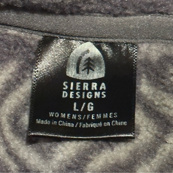 Sierra Designs Gray Geo Print Fleece Pullover Jacket Top Women's L Large - Picture 2 of 8